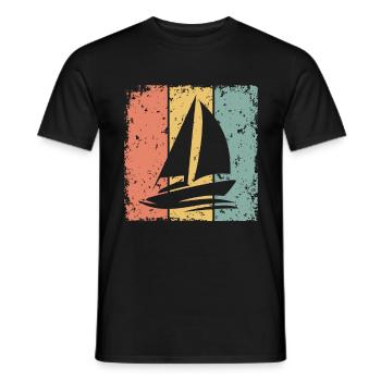 Sailing retro - Men's T-Shirt - black - Front - AI Model Male 178 light (178cm)