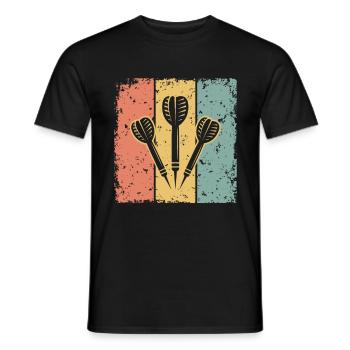 Darts retro - Men's T-Shirt - black - Front - AI Model Male 178 light (178cm)