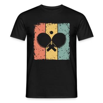 Tennis de table rétro - T-shirt homme - noir - Devant - AI Model Male 178 light (178cm)