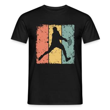 Tennis rétro - T-shirt homme - noir - Devant - AI Model Male 178 light (178cm)