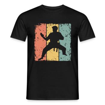 Karate Retro - Männer T-Shirt - Schwarz - Vorne - AI Model Male 178 light (178cm)