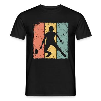 Badminton retro - Men's T-Shirt - black - Front - AI Model Male 178 light (178cm)