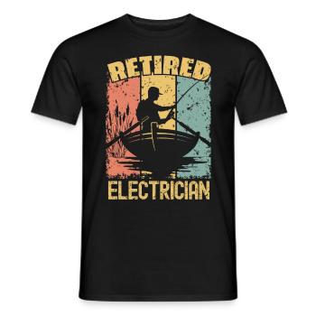 Fishing retired electrician - Men's T-Shirt - black - Front - AI Model Male 178 light (178cm)