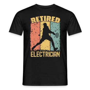 Tennis retired electrician - Men's T-Shirt - black - Front - AI Model Male 178 light (178cm)