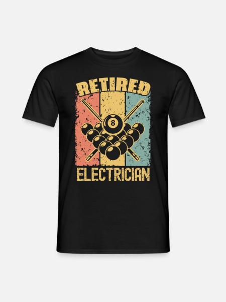 Billiard retired electrician - Men's T-Shirt - black