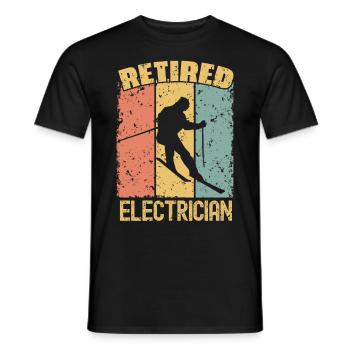 Skiing retired electrician - Men's T-Shirt - black - Front - AI Model Male 178 light (178cm)