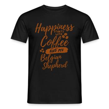 Coffee Belgian-shepherd lover - Men's T-Shirt - black - Front - AI Model Male 178 light (178cm)