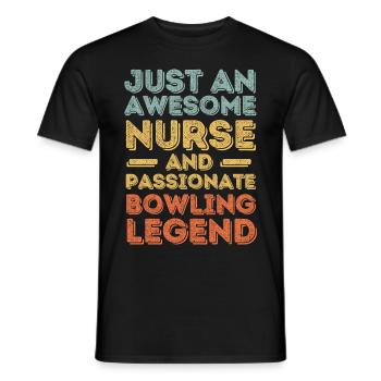 Infirmière Bowling légende rétro - T-shirt homme - noir - Devant - AI Model Male 178 light (178cm)