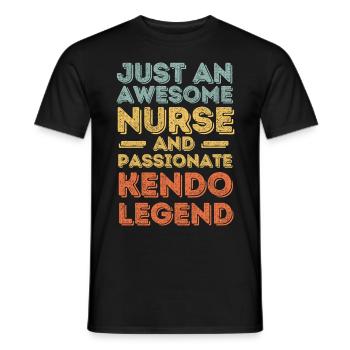 Nurse Kendo legend retro - Men's T-Shirt - black - Front - AI Model Male 178 light (178cm)