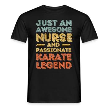 Krankenschwester Karate Legende retro - Männer T-Shirt - Schwarz - Vorne - AI Model Male 178 light (178cm)