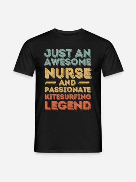 Nurse Kitesurfing legend retro - Men's T-Shirt - black
