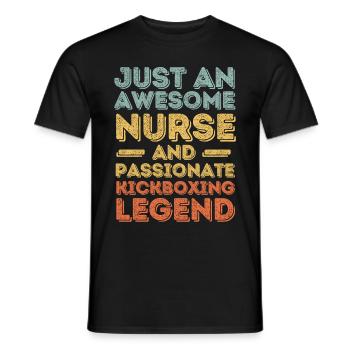 Krankenschwester Kickbox-Legende retro - Männer T-Shirt - Schwarz - Vorne - AI Model Male 178 light (178cm)
