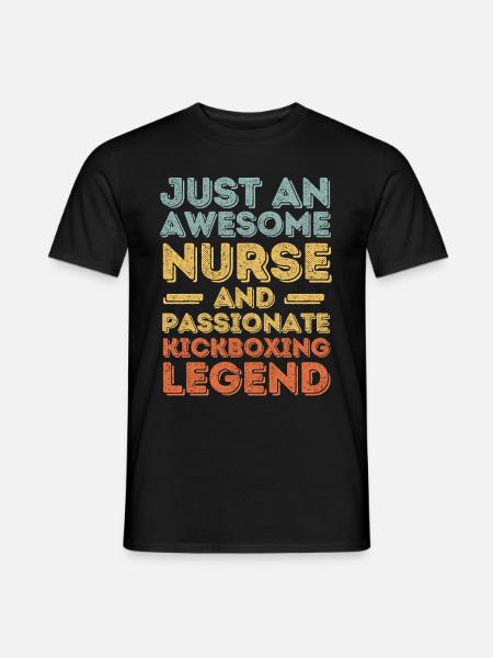 Nurse Kickboxing legend retro - Men's T-Shirt - black