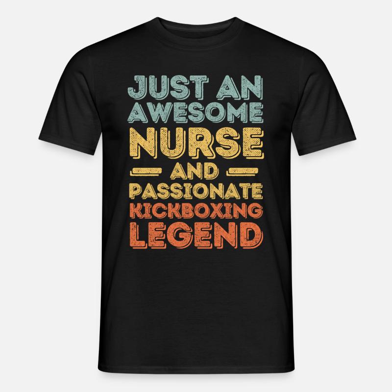 Krankenschwester Kickbox-Legende retro - Männer T-Shirt - Schwarz