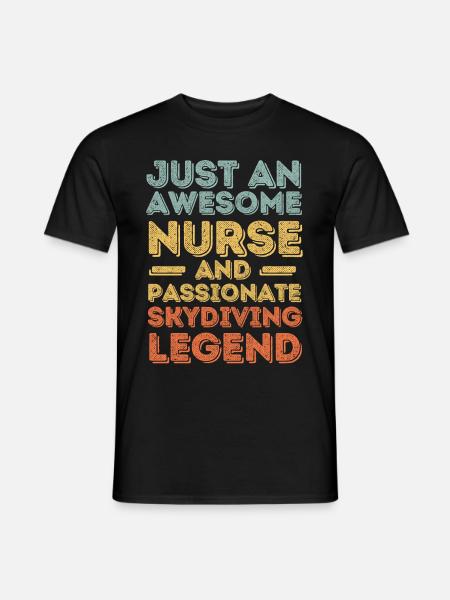 Nurse Skydiving legend retro - Men's T-Shirt - black