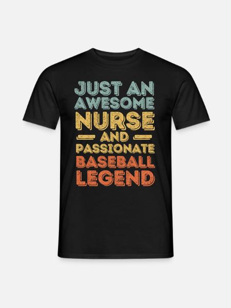 Nurse Baseball legend retro - Men's T-Shirt - black