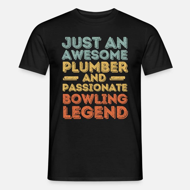 Klempner Bowling-Legende retro - Männer T-Shirt - Schwarz