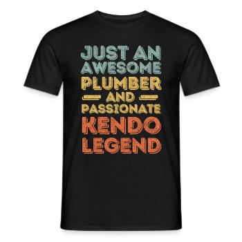 Plumber Kendo legend retro - Men's T-Shirt - black - Front - AI Model Male 178 light (178cm)