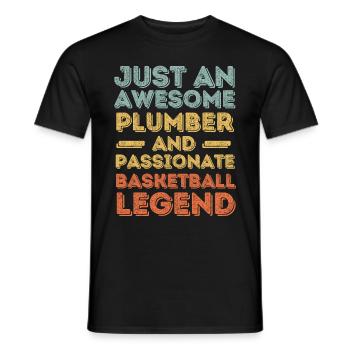 Plumber Basketball legend retro - Men's T-Shirt - black - Front - AI Model Male 178 light (178cm)