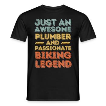 Plumber Biking legend retro - Men's T-Shirt - black - Front - AI Model Male 178 light (178cm)