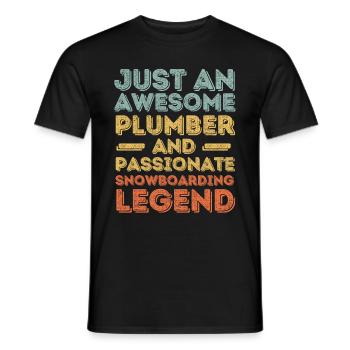 Plumber Snowboard legend retro - Men's T-Shirt - black - Front - AI Model Male 178 light (178cm)