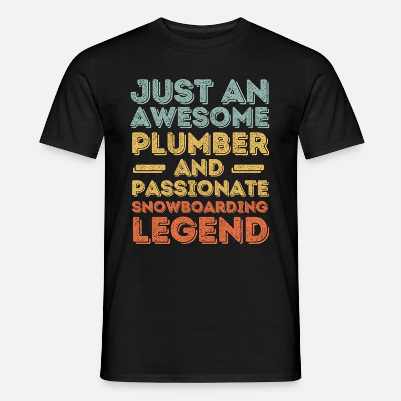 Plumber Snowboard legend retro - Men's T-Shirt - black