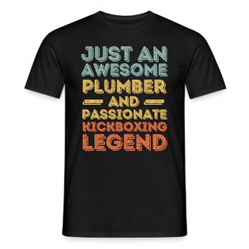 Klempner Kickbox-Legende Retro - Männer T-Shirt - Schwarz - Vorne - AI Model Male 178 light (178cm)