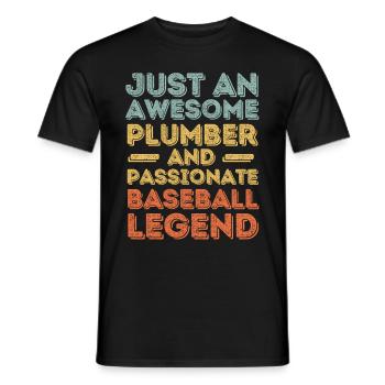 Klempner Baseball-Legende Retro - Männer T-Shirt - Schwarz - Vorne - AI Model Male 178 light (178cm)