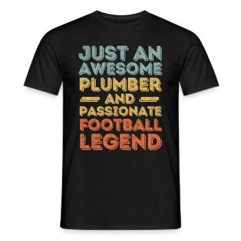 Plumber Football legend retro - Men's T-Shirt - black - Front - AI Model Male 178 light (178cm)