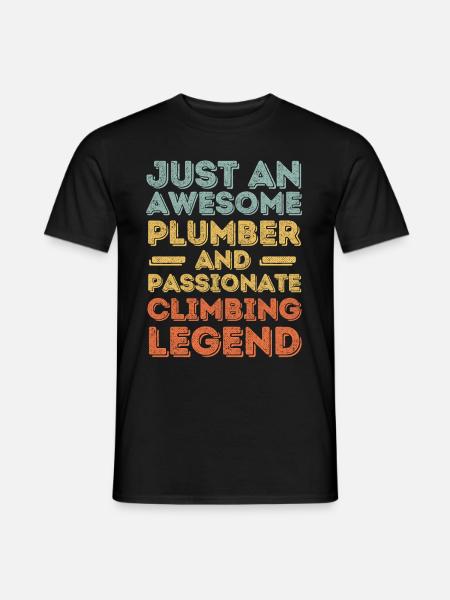 Plumber Climbing legend retro - Men's T-Shirt - black