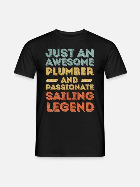 Plumber Sailing legend retro - Men's T-Shirt - black