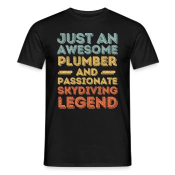 Plumber Skydiving legend retro - Men's T-Shirt - black - Front - AI Model Male 178 light (178cm)