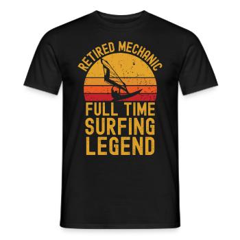 Retired mechanic windsurfing legend - Men's T-Shirt - black - Front - AI Model Male 178 light (178cm)