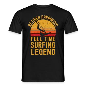 Retired paramedic windsurfing legend - Men's T-Shirt - black - Front - AI Model Male 178 light (178cm)