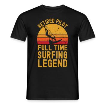 Windsurf-Legende im Ruhestand - Männer T-Shirt - Schwarz - Vorne - AI Model Male 178 light (178cm)