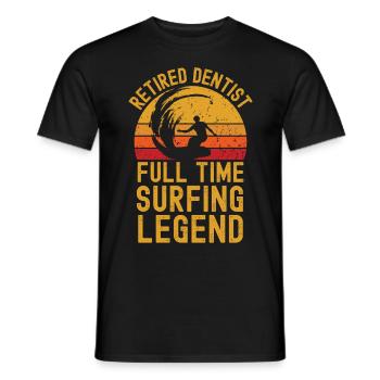 Retired dentist surfing legend - Men's T-Shirt - black - Front - AI Model Male 178 light (178cm)