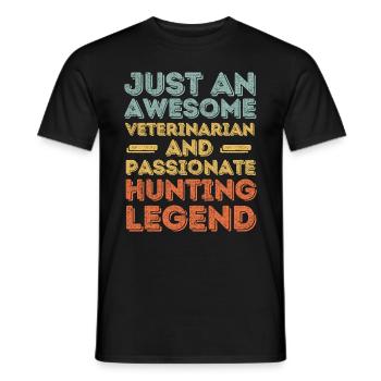 Tierarzt Jagdlegende retro - Männer T-Shirt - Schwarz - Vorne - AI Model Male 178 light (178cm)
