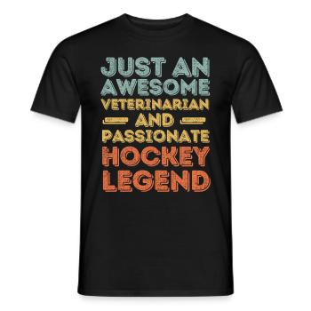 Tierarzt Hockey Legende retro - Männer T-Shirt - Schwarz - Vorne - AI Model Male 178 light (178cm)
