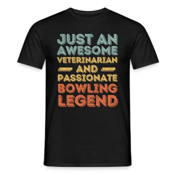 Tierarzt Bowling-Legende retro - Männer T-Shirt - Schwarz - Vorne - AI Model Male 178 light (178cm)