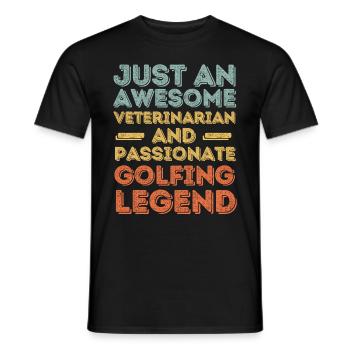 Tierarzt Golflegende retro - Männer T-Shirt - Schwarz - Vorne - AI Model Male 178 light (178cm)