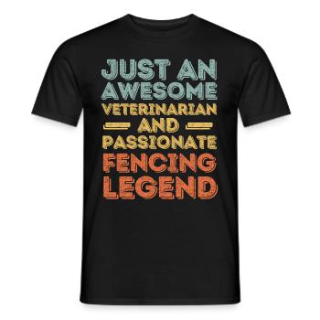 Tierarzt Fechtlegende retro - Männer T-Shirt - Schwarz - Vorne - AI Model Male 178 light (178cm)