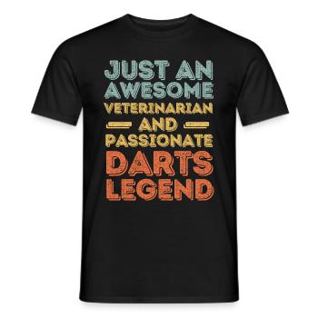 Tierarzt Darts Legende retro - Männer T-Shirt - Schwarz - Vorne - AI Model Male 178 light (178cm)