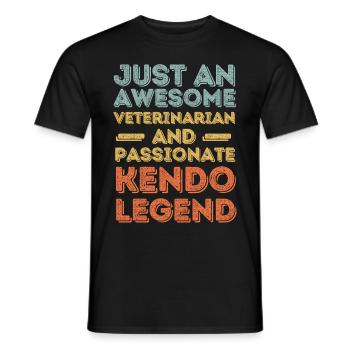 Tierarzt Kendo Legende retro - Männer T-Shirt - Schwarz - Vorne - AI Model Male 178 light (178cm)