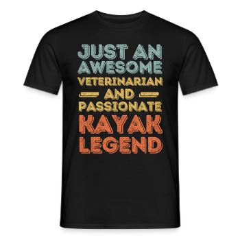 Tierarzt Kajak Legende retro - Männer T-Shirt - Schwarz - Vorne - AI Model Male 178 light (178cm)