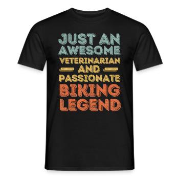 Tierarzt Biker Legende retro - Männer T-Shirt - Schwarz - Vorne - AI Model Male 178 light (178cm)
