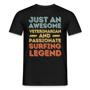 Tierarzt Surflegende retro - Männer T-Shirt - Schwarz - Vorne - AI Model Male 178 light (178cm)