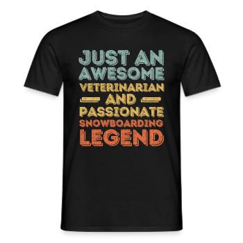 Tierarzt Snowboard Legende retro - Männer T-Shirt - Schwarz - Vorne - AI Model Male 178 light (178cm)