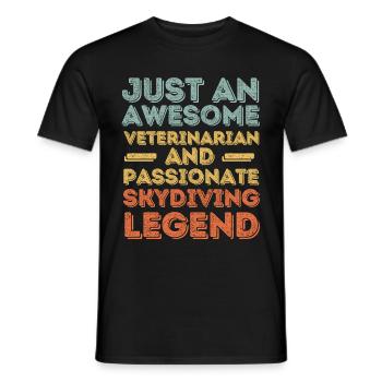 Vétérinaire Parachutisme légende rétro - T-shirt homme - noir - Devant - AI Model Male 178 light (178cm)