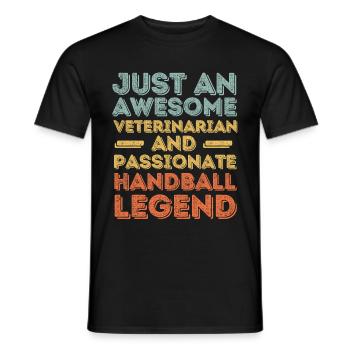 Tierarzt Handballlegende retro - Männer T-Shirt - Schwarz - Vorne - AI Model Male 178 light (178cm)