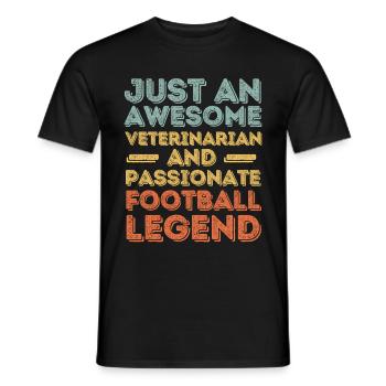 Tierarzt Fußballlegende retro - Männer T-Shirt - Schwarz - Vorne - AI Model Male 178 light (178cm)